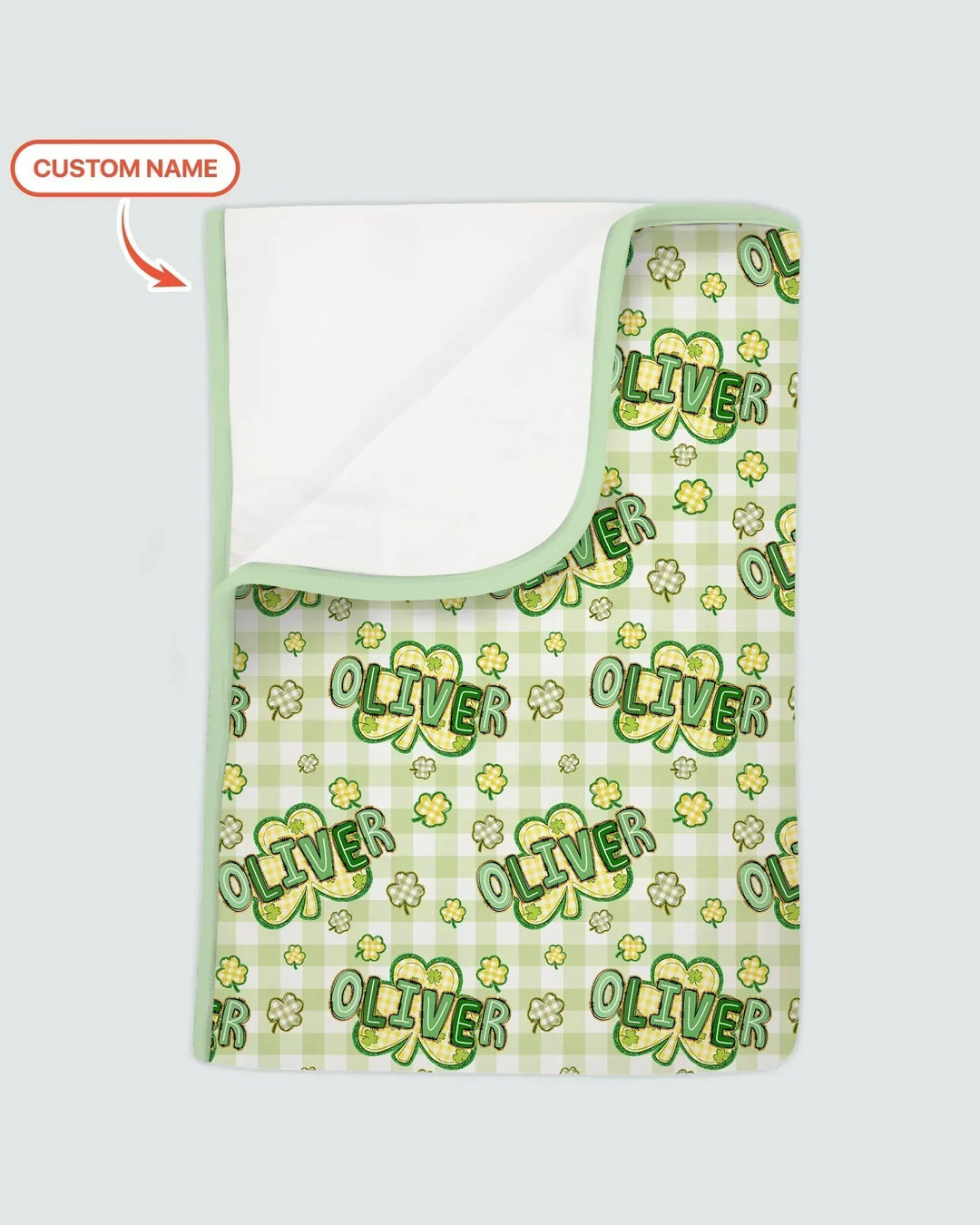 Lucky Shamrock Custom Name Bamboo Blanket