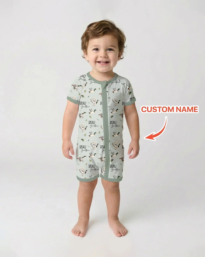Custom Name Mallard Duck Bamboo Shorty Zippy