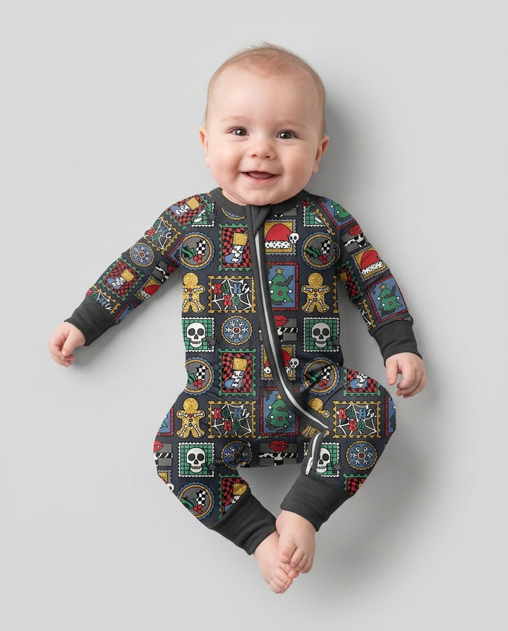 Retro Spooky Christmas Stamp Bamboo Convertible Zippy
