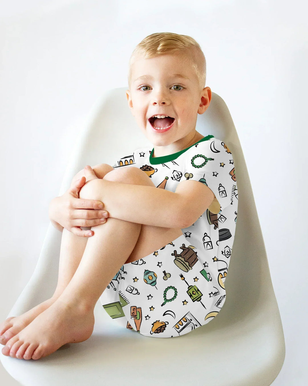 Ramadan Blessings Family Matching Bamboo Two Piece Short Sleeve Shorts Pajama Set