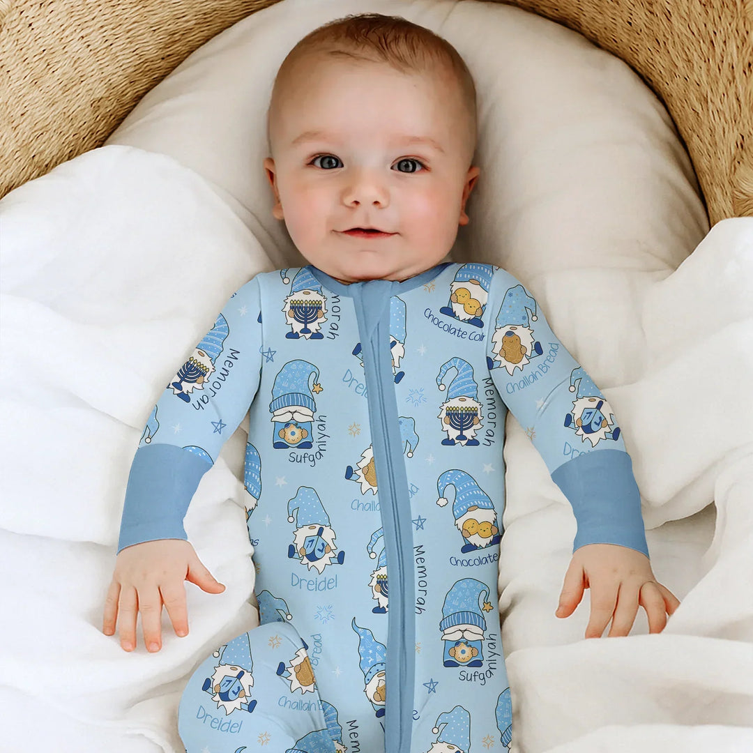 Happy Hanukkah Matching Family Convertible Zippy , Happy Hanukkah Matching Family Convertible Zippy - 0-3M / Girl