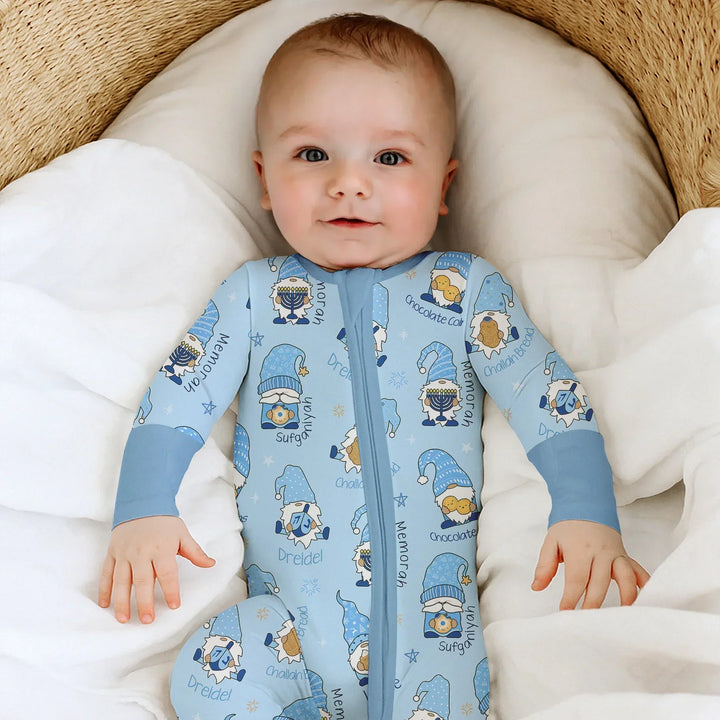 Happy Hanukkah Matching Family Convertible Zippy , Happy Hanukkah Matching Family Convertible Zippy - 0-3M / Girl