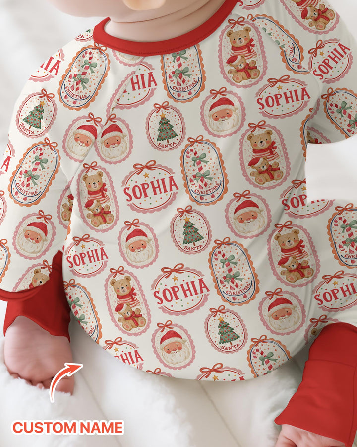 Vintage Christmas Cameo Bamboo Convertible Zippy