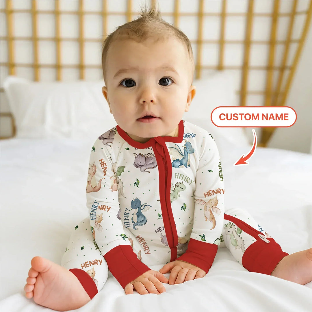 Sweet Baby Dragons Custom Name Bamboo Convertible Zippy