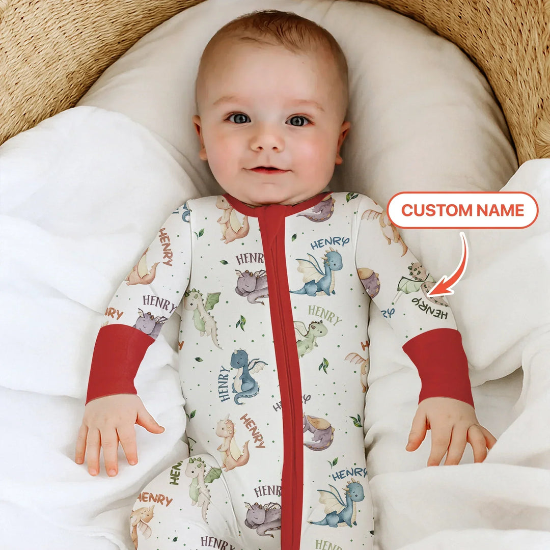 Sweet Baby Dragons Custom Name Bamboo Convertible Zippy
