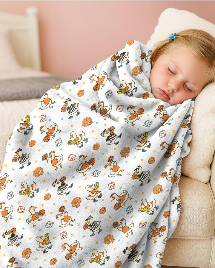Silly Goose Playing Basketball Bamboo Blanket