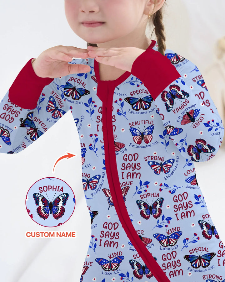 God Says I Am - Liberty Wings Custom Name Bamboo Convertible Zippy