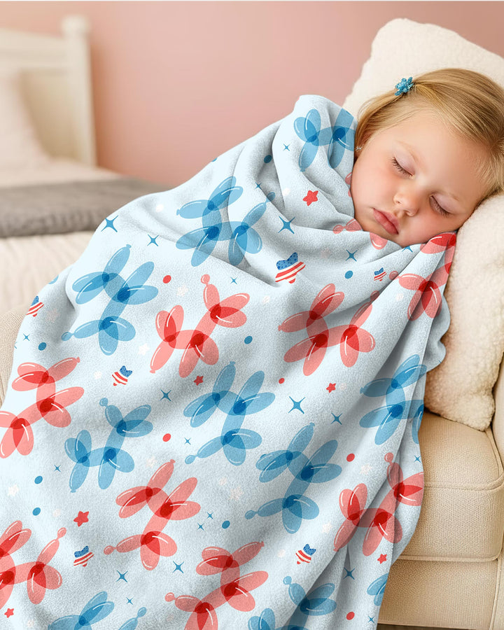 American Balloon Dog Party Bamboo Blanket