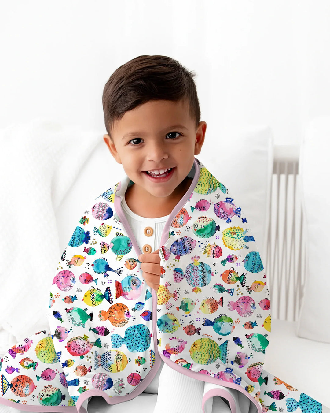 Rainbow Reef Fish Bamboo Blanket