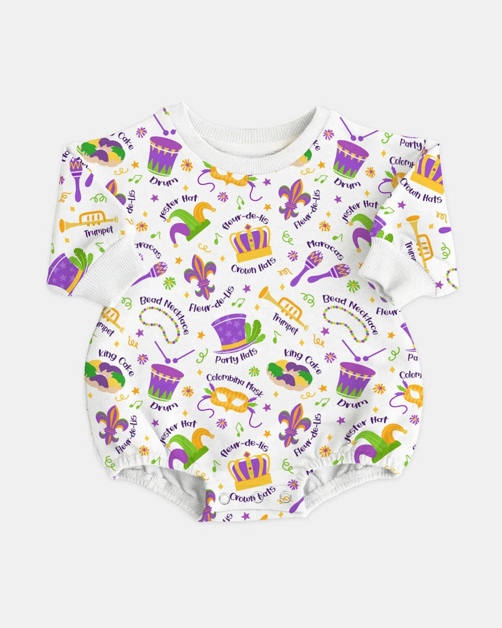 Mardi Gras Family Matching Bamboo Bubble Romper