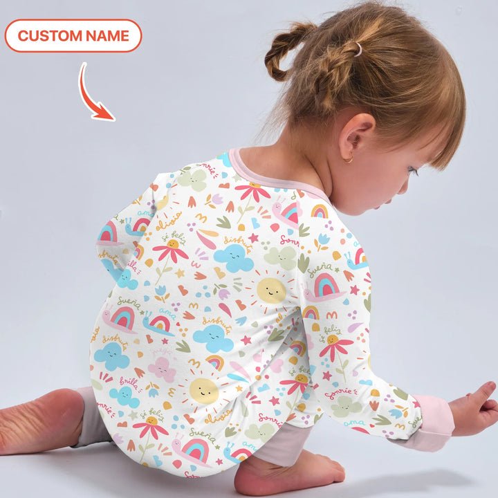 Custom Name Positive Spring Garden Bamboo Convertible Zippy