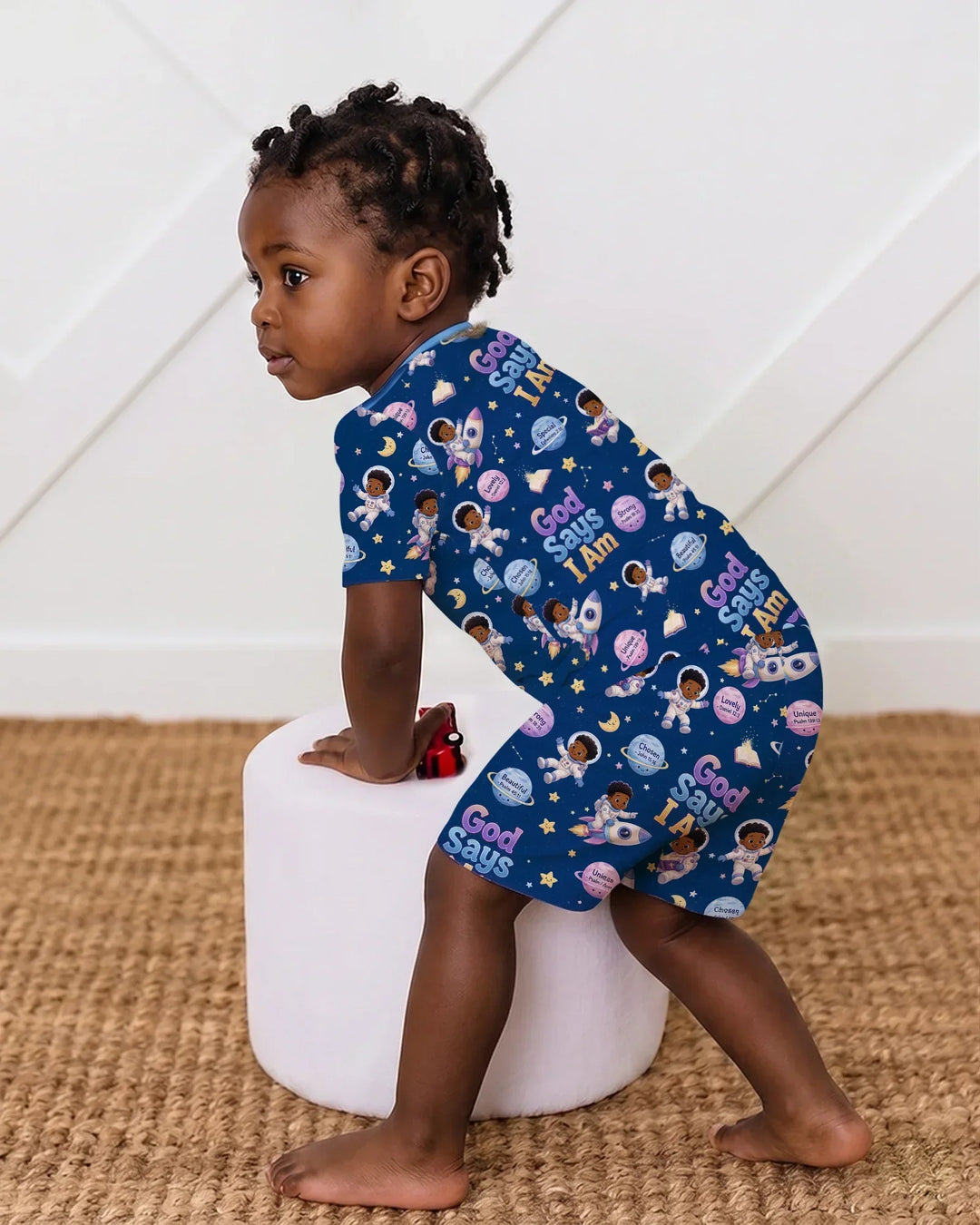 Black Boy God Says I Am Bamboo Two Piece Short Sleeve Shorts Pajama Set