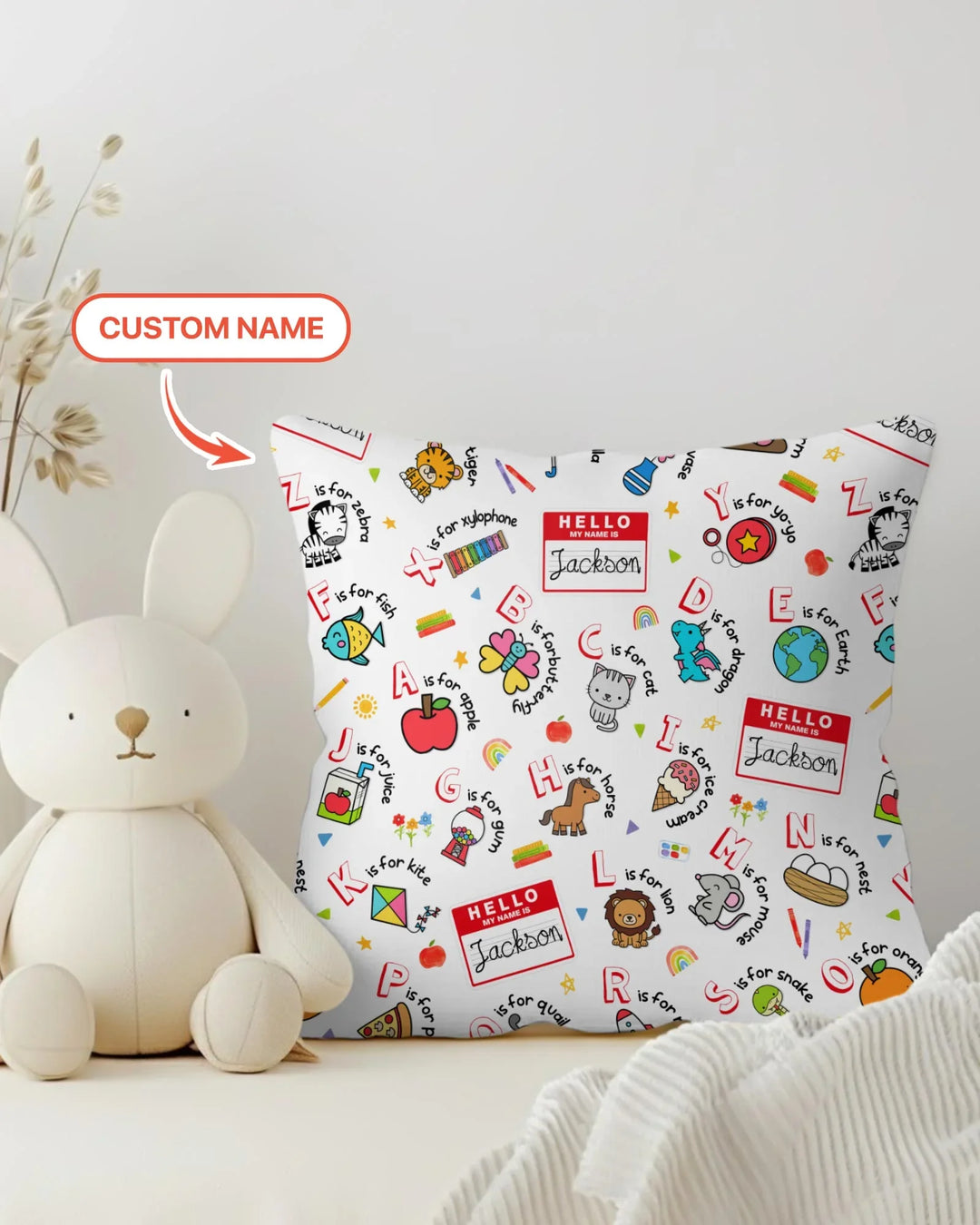 Custom Name Hello School ABCs Bamboo Pillow Case