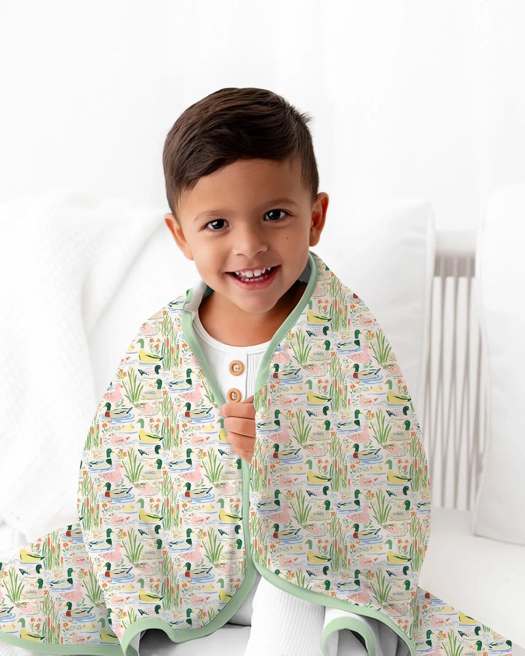 Whimsical Mallard Duck Bamboo Blanket