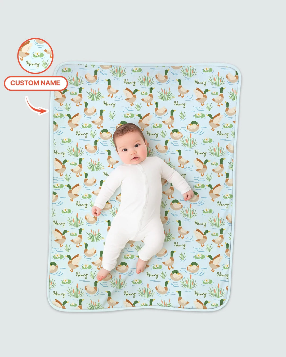 Personalized Mallard Duck Bamboo Blanket