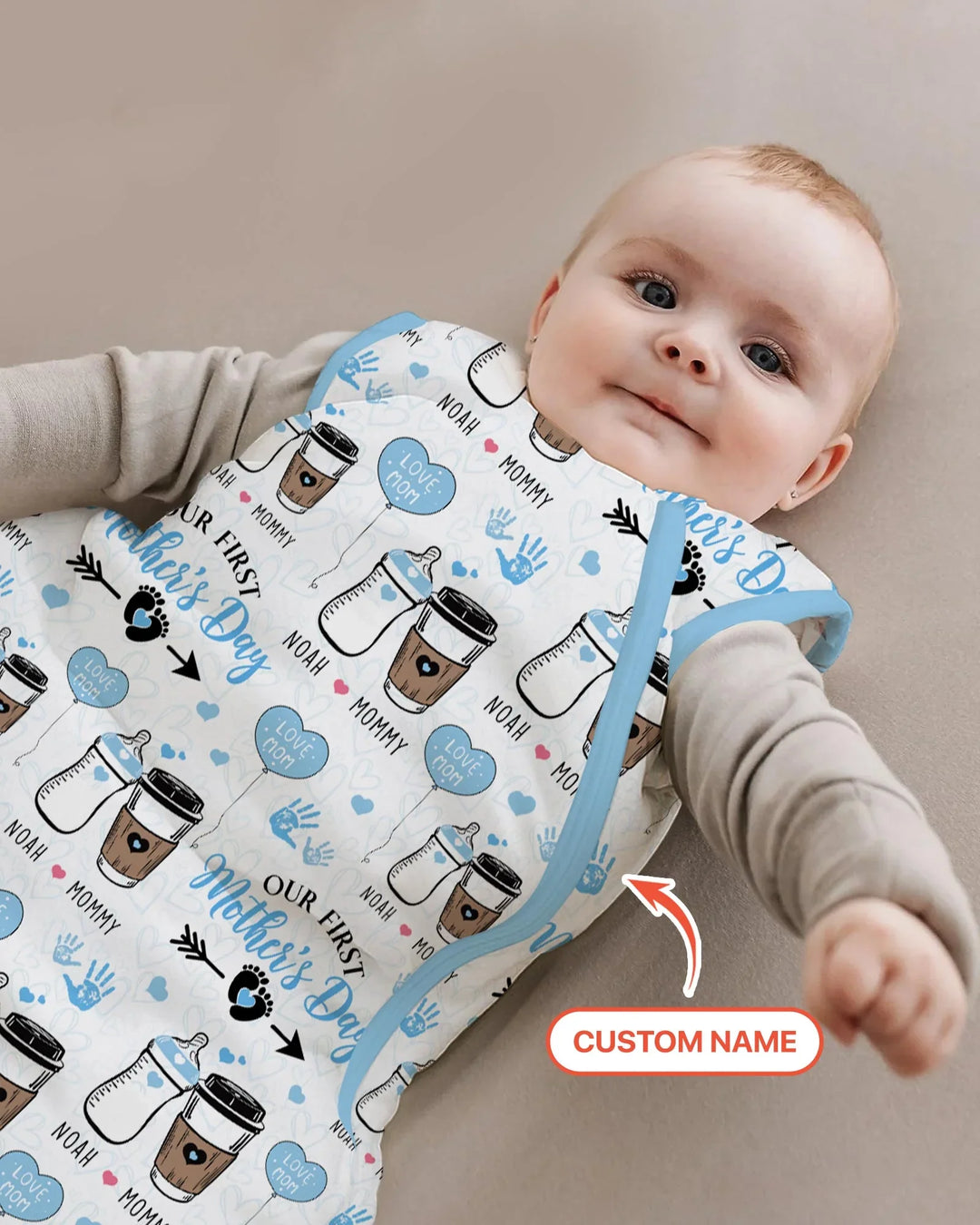 Custom Name First Mother's Day Drink Bamboo Sleep Bag