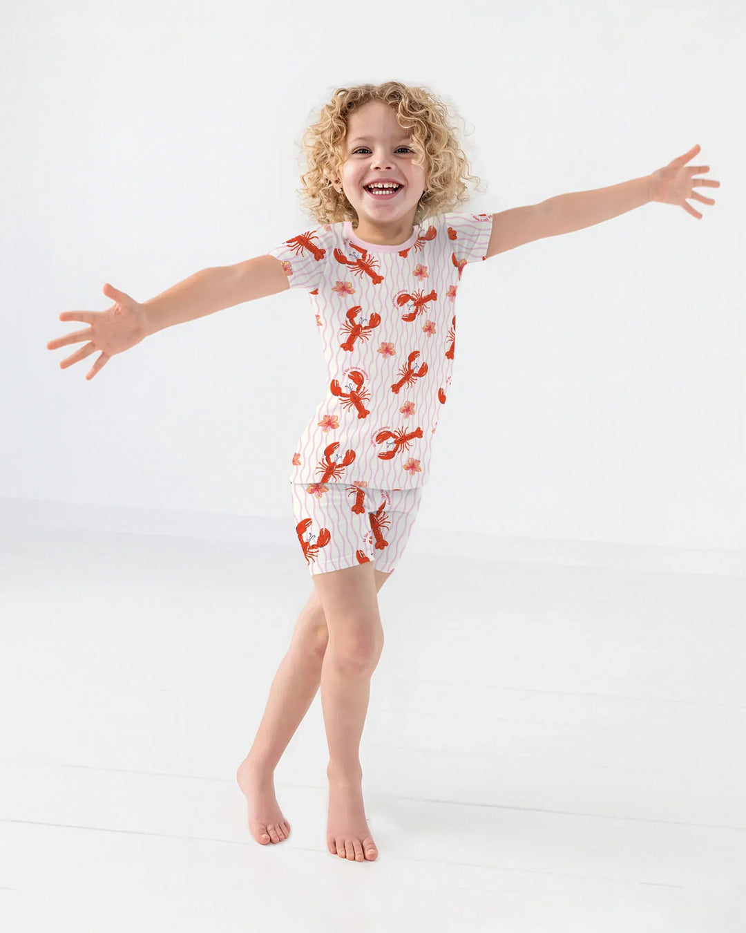 Crawfish Pinch Bamboo Two Piece Short Sleeve Shorts Pajama Set
