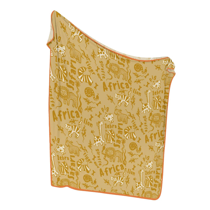 Handdrawn African Animals Bamboo Blanket