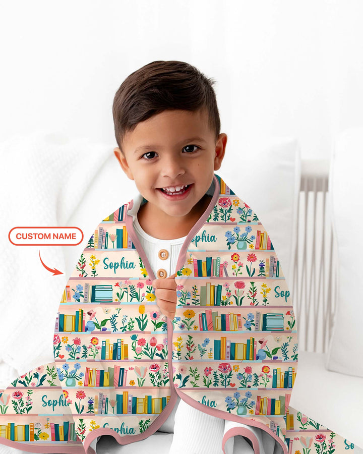 Personalized Book Lover Bamboo Blanket