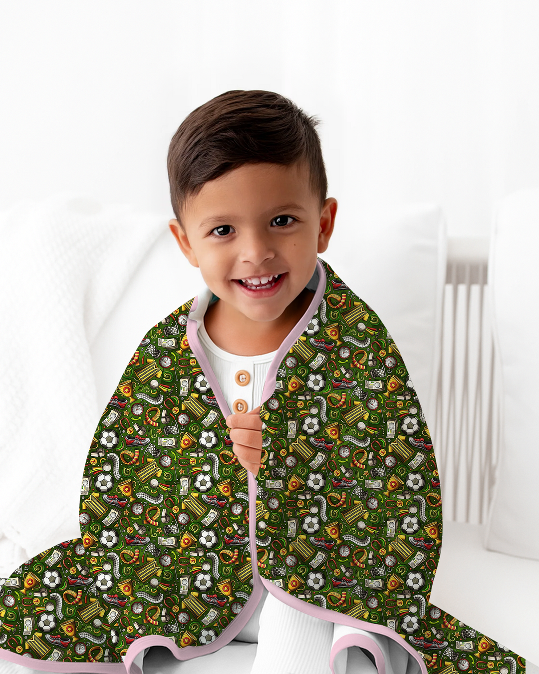 Green Soccer All-Star Bamboo Blanket