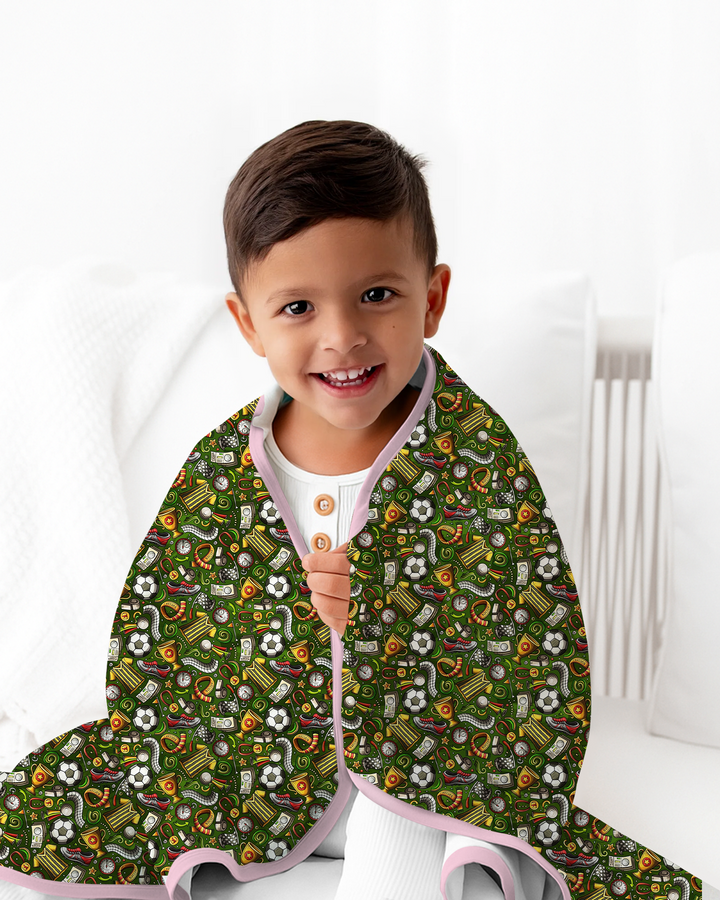 Green Soccer All-Star Bamboo Blanket