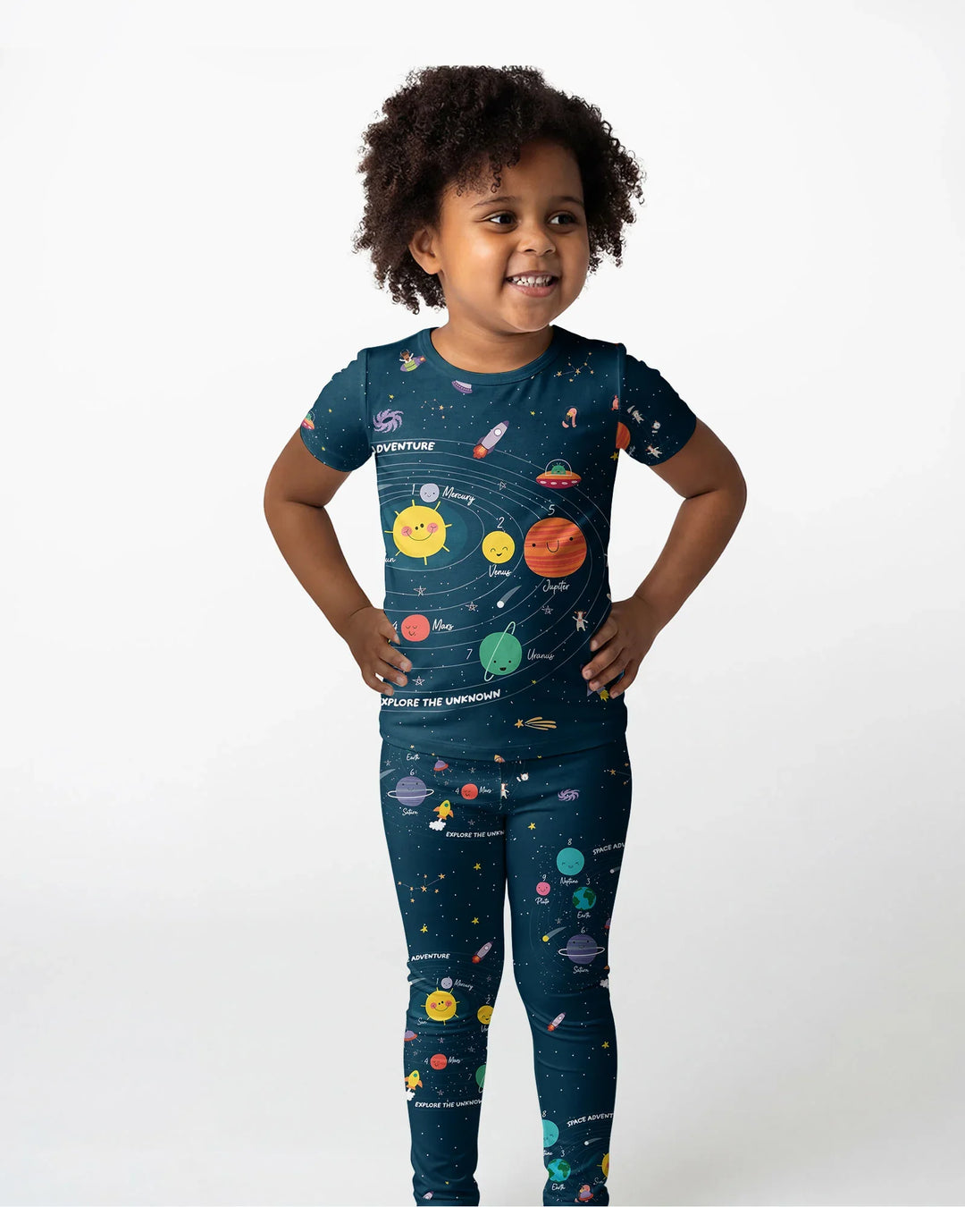 Solar System Explorers Bamboo Two Piece Short Sleeve Pajama Set