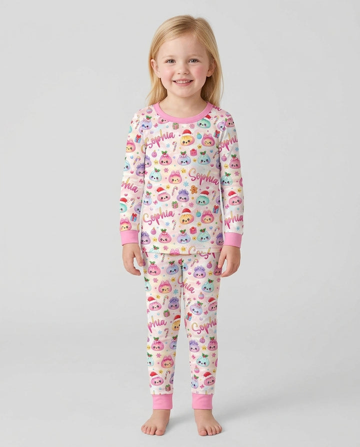 Christmas Dumpling Bamboo Two Piece Long Sleeve Pajama Set
