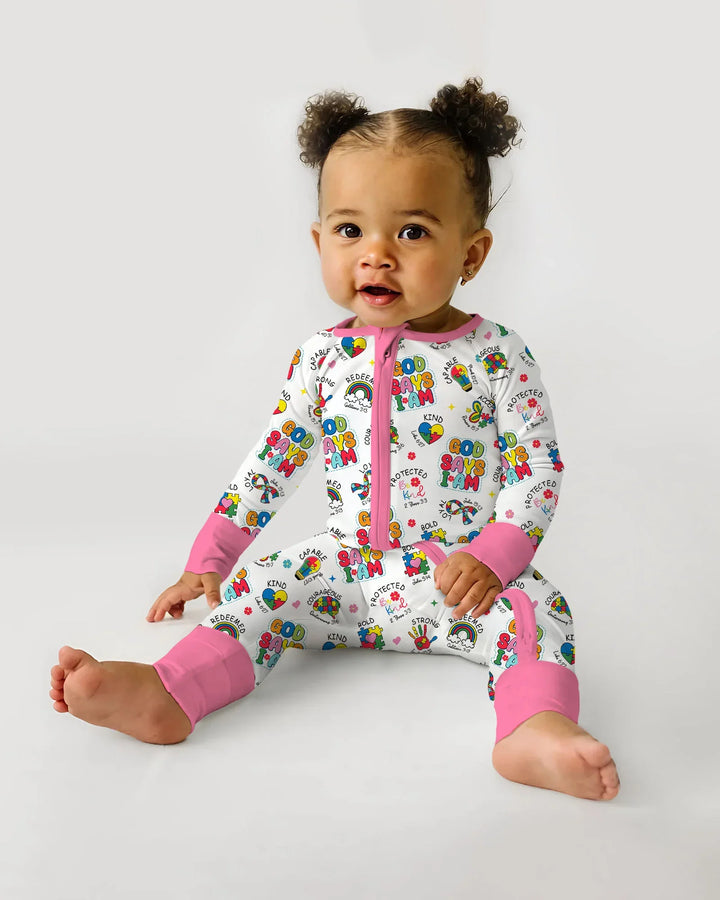 God Says I Am Autism Awareness Bamboo Convertible Zippy