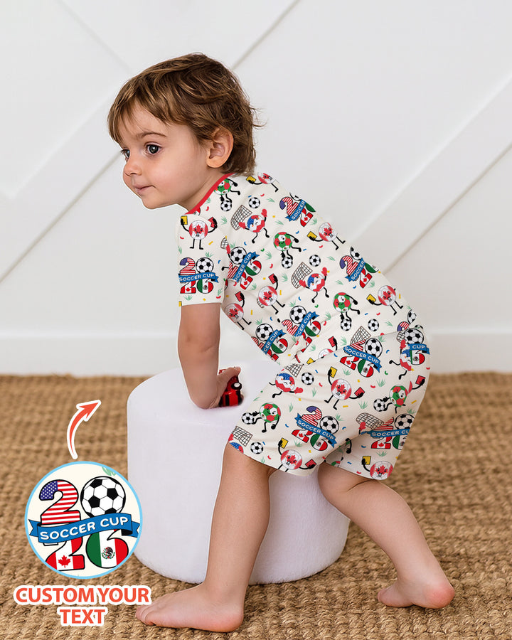 Soccer Squad 2026 Bamboo Two Piece Short Sleeve Shorts Pajama Set