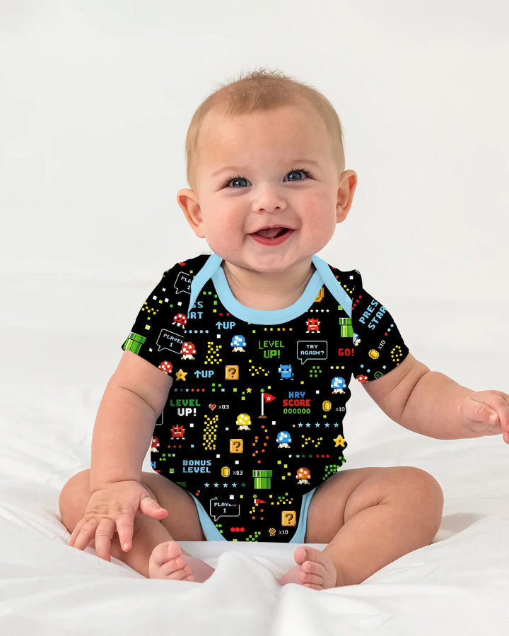 Pixel Game Lover Matching Bamboo Bodysuit
