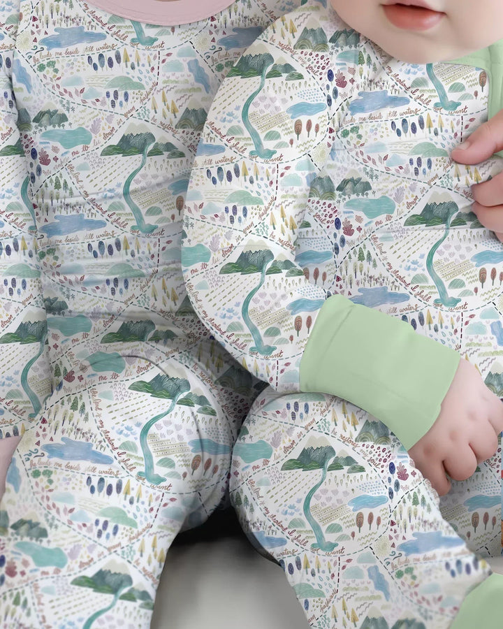 Whimsical Psalms 23 Map Bamboo Convertible Zippy