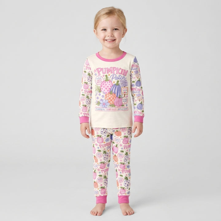 Whimsical Pumpkin Patch Bamboo Two Piece Long Sleeve Pajama Set