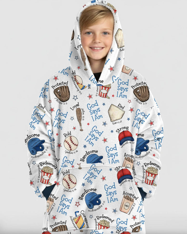 Christian Baseball Wearable Bamboo Blanket Hoodie