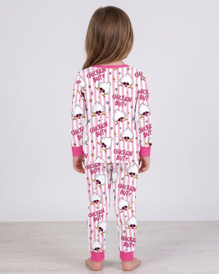 Guess What? Chicken Butt! Bamboo Two Piece Long Sleeve Pajama Set