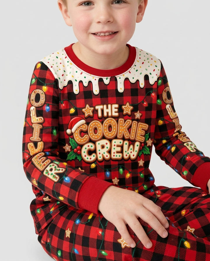 The Cookie Crew Custom Gingerbread Letter Bamboo Two Piece Long Sleeve Pajama Set