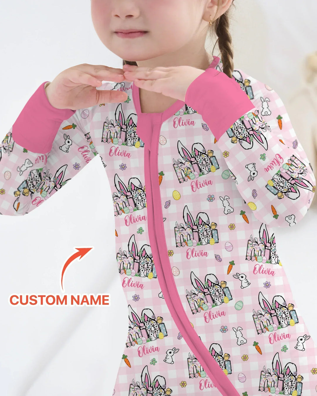 Custom Name Easter Family Matching Bamboo Convertible Zippy
