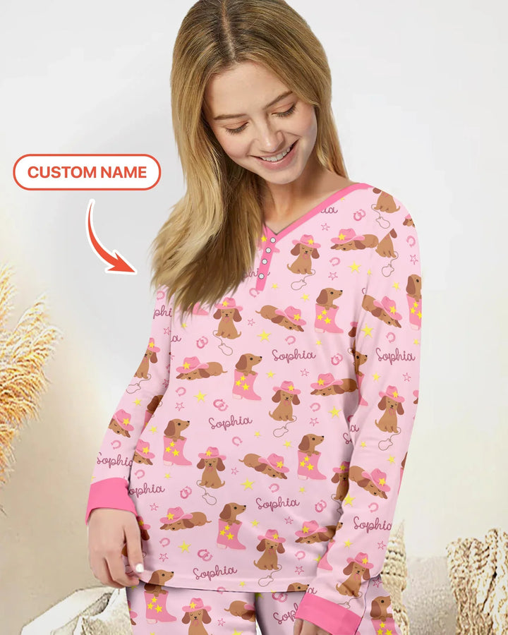 Howdy Dachshund Women Pajama Set