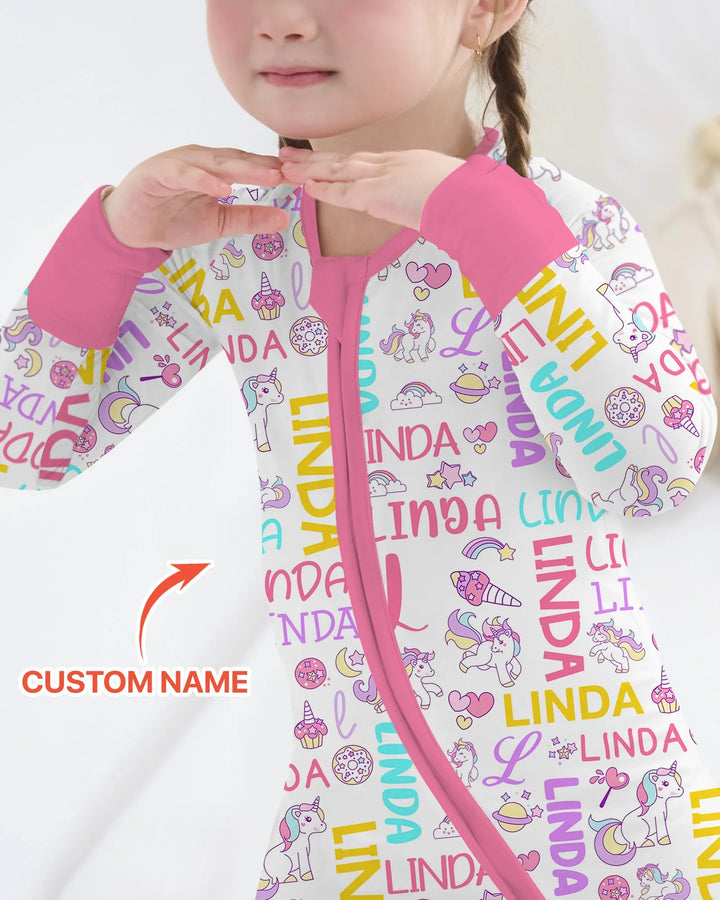 Personalized Fantasy Unicorn Word Bamboo Convertible Zippy