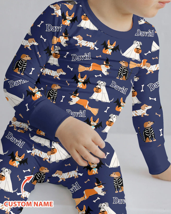 Halloween Dog Bamboo Two Piece Long Sleeve Pajama Set