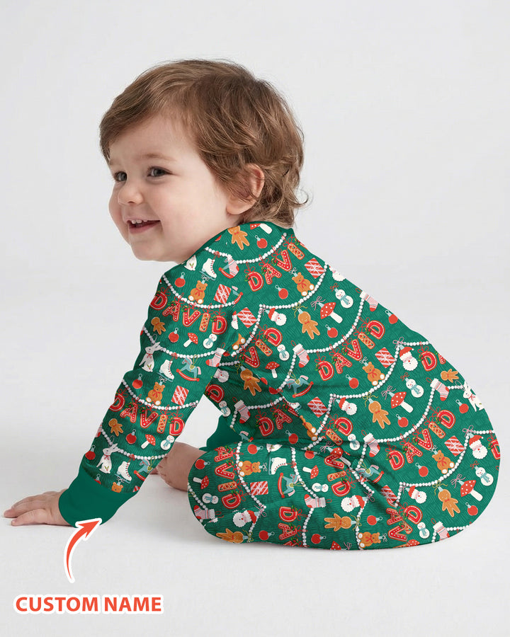 Merry Gingerbread Custom Name Bamboo Convertible Zippy