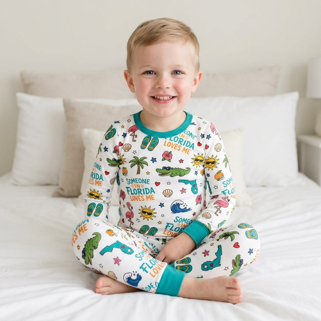 Someone in Florida Loves Me Bamboo Two Piece Long Sleeve Pajama Set
