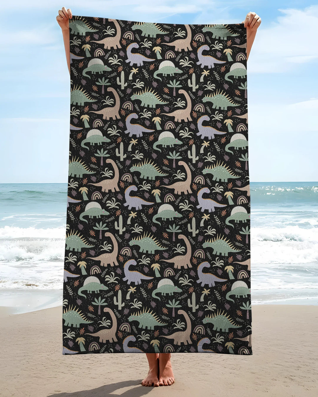 Navy Jurassic Jungle Bamboo Swim Poncho