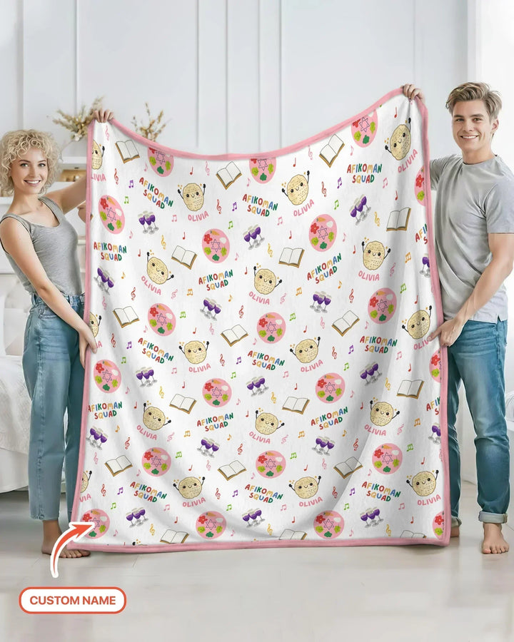 Custom Name Passover Afikoman Squad Bamboo Blanket