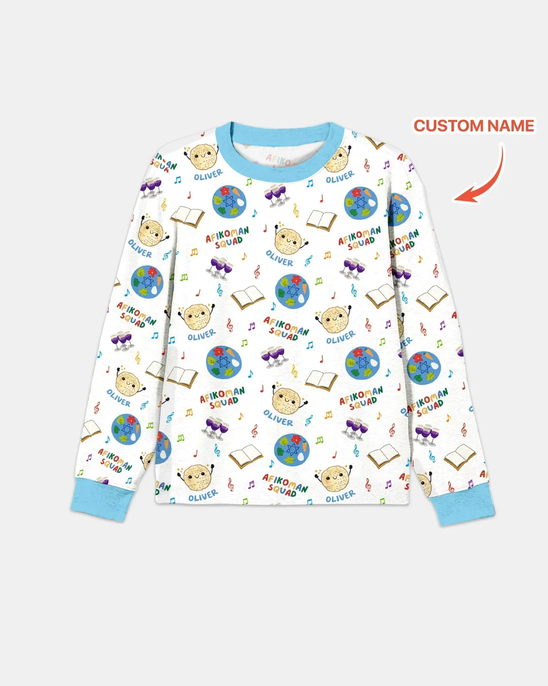 Custom Name Passover Afikoman Squad Bamboo Men's Pajama Set