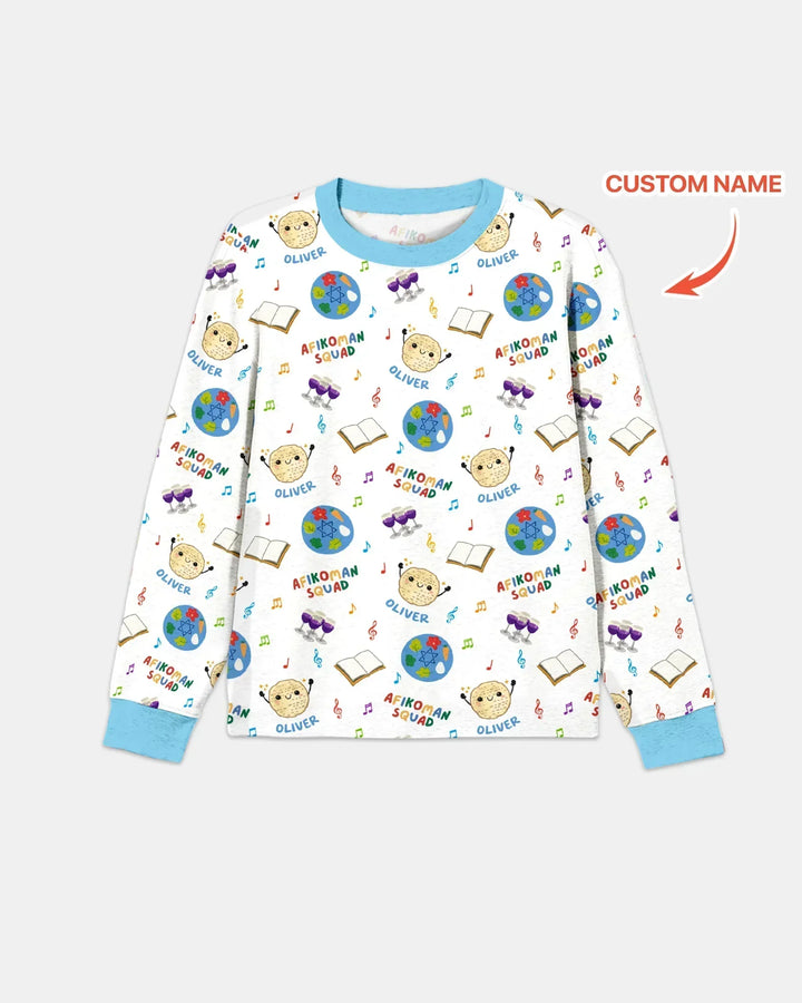 Custom Name Passover Afikoman Squad Bamboo Men's Pajama Set