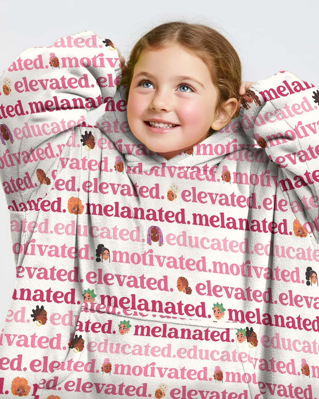 Educated Motivated Elevated Melanated Wearable Bamboo Blanket Hoodie