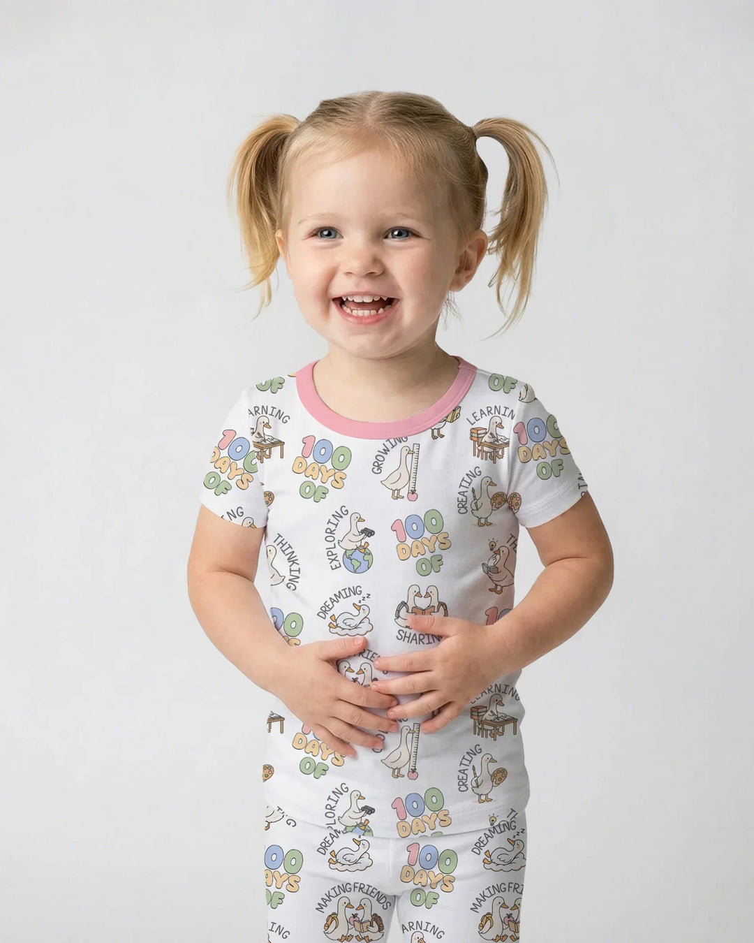100 Days Of... Bamboo Two Piece Short Sleeve Pajama Set
