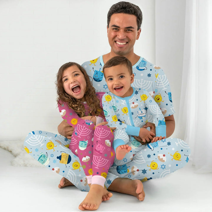 Hanukkah Little Dreidel Family Bamboo Men's Pajama Set