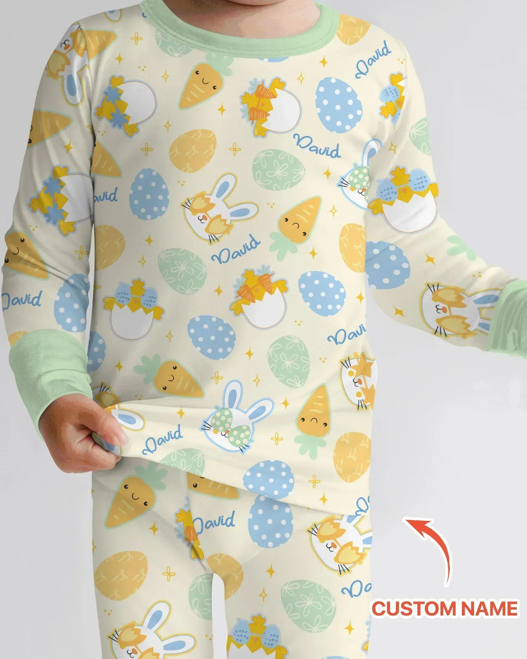 Retro Easter Bamboo Two Piece Long Sleeve Pajama Set