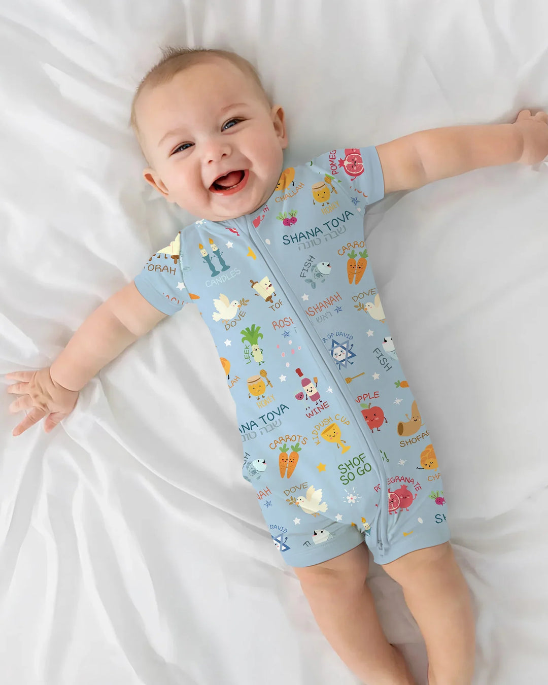 Family Rosh Hashanah Matching Bamboo Shorty Zippy